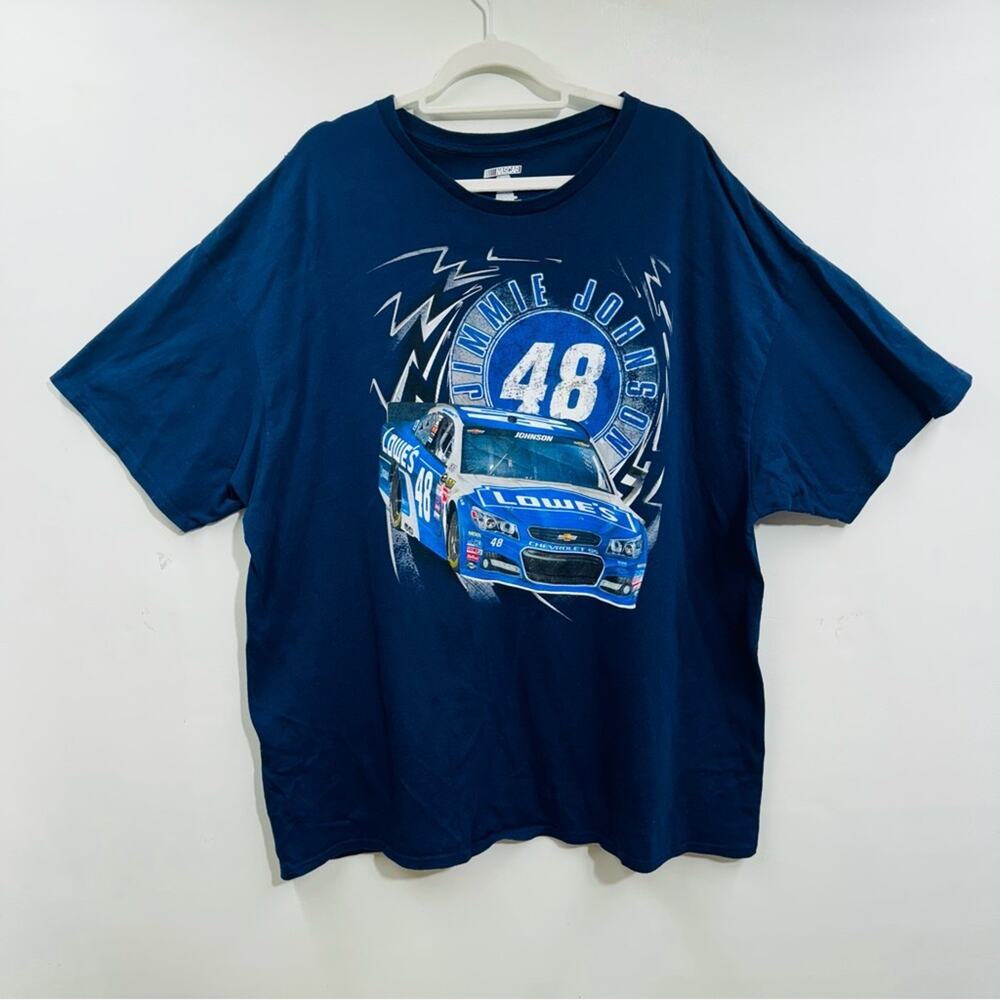 Nascar Jimmie‎ Johnson #48 Blue Graphic Tee Racing Cotton T Shirt  Nascar 3XL
